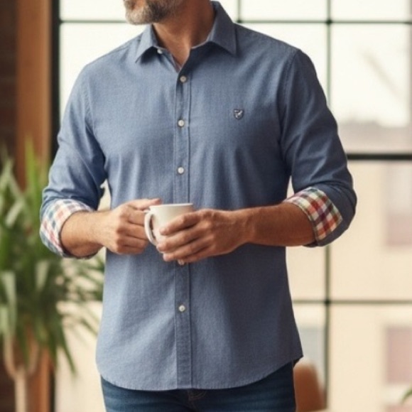 Daniel Cremieux Slim Fit Button Down Shirt with Contrasting Cuffs - Picture 1 of 8